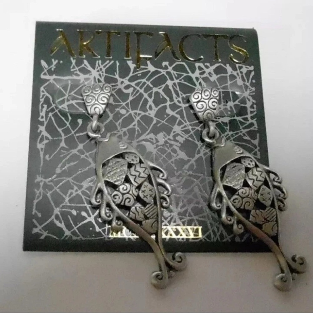Jonette Silver Fish Earrings